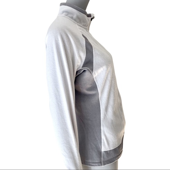 THE NORTH FACE Fleece Jacket Full Zip White Gray Lightweight Activewear Size M - Picture 8 of 15